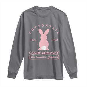 Cottontail Candy Company Vintage Easter Bunny Long Sleeve Shirt Retro Chocolate and Jellybeans Spring Lovers TS02 Charcoal Print Your Wear