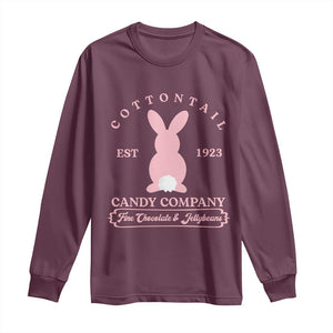 Cottontail Candy Company Vintage Easter Bunny Long Sleeve Shirt Retro Chocolate and Jellybeans Spring Lovers TS02 Maroon Print Your Wear