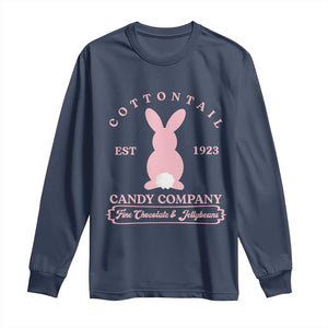 Cottontail Candy Company Vintage Easter Bunny Long Sleeve Shirt Retro Chocolate and Jellybeans Spring Lovers TS02 Navy Print Your Wear