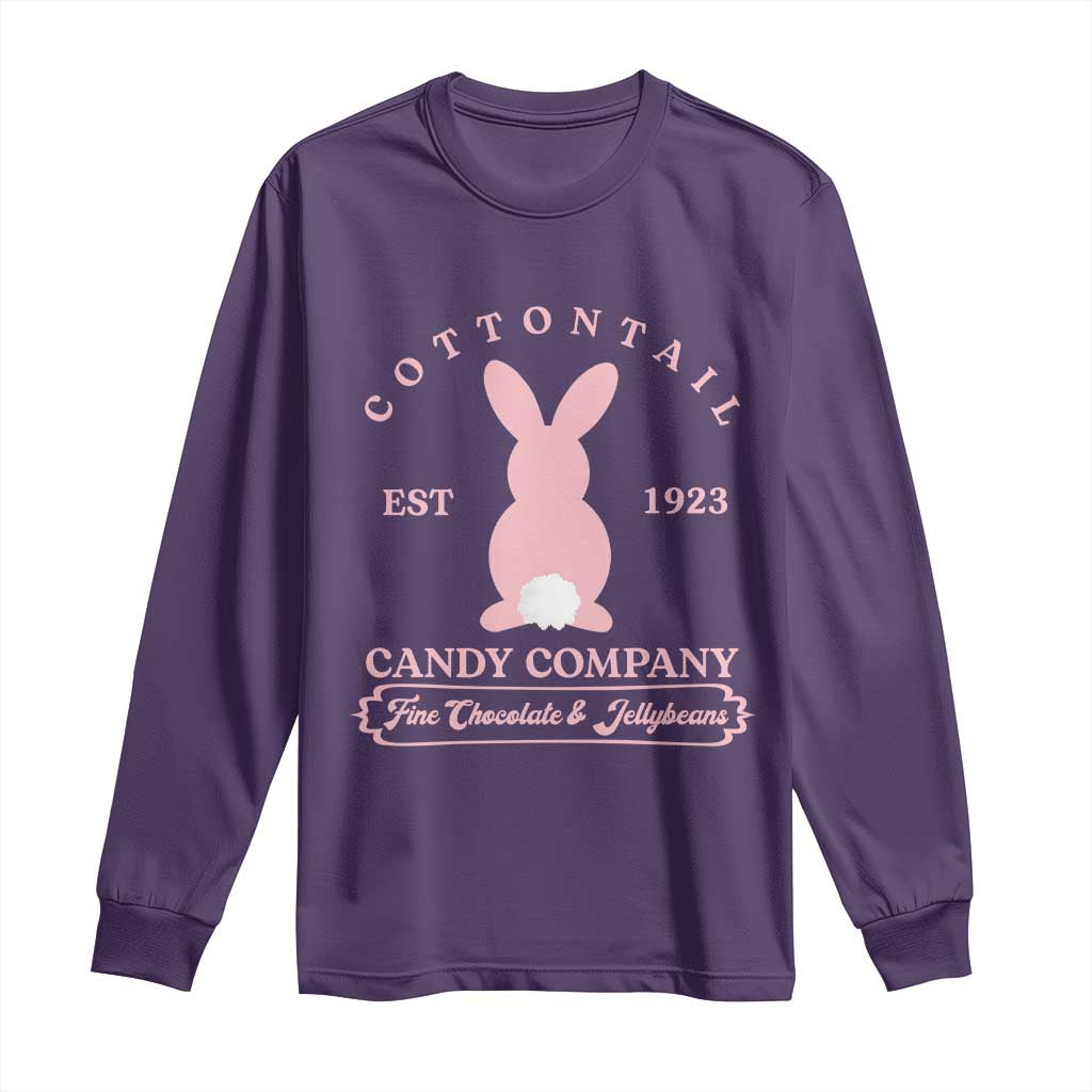 Cottontail Candy Company Vintage Easter Bunny Long Sleeve Shirt Retro Chocolate and Jellybeans Spring Lovers TS02 Purple Print Your Wear