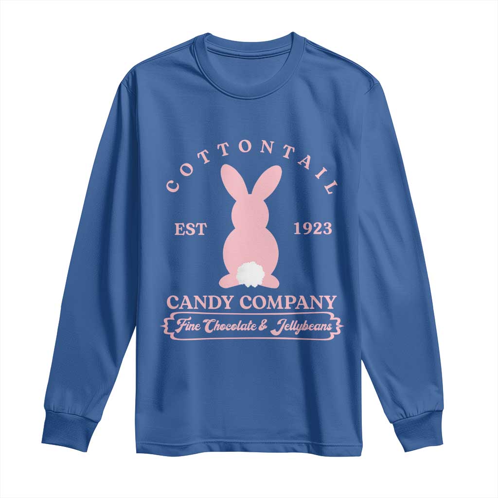 Cottontail Candy Company Vintage Easter Bunny Long Sleeve Shirt Retro Chocolate and Jellybeans Spring Lovers TS02 Royal Blue Print Your Wear