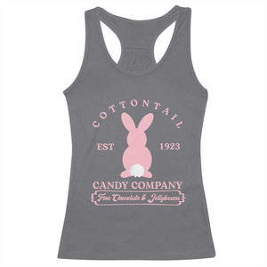 Cottontail Candy Company Vintage Easter Bunny Racerback Tank Top Retro Chocolate and Jellybeans Spring Lovers TS02 Charcoal Print Your Wear
