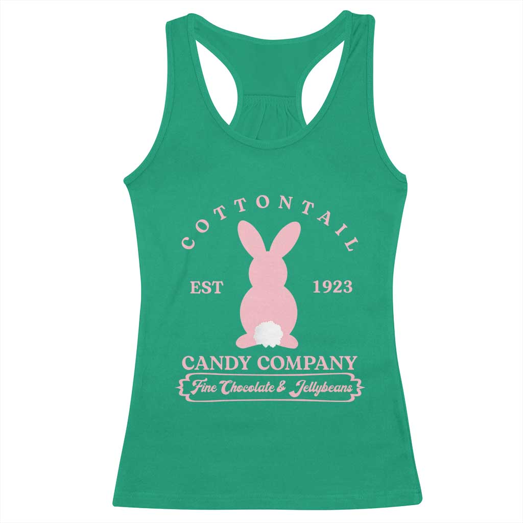 Cottontail Candy Company Vintage Easter Bunny Racerback Tank Top Retro Chocolate and Jellybeans Spring Lovers TS02 Irish Green Print Your Wear