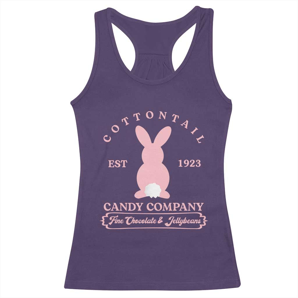 Cottontail Candy Company Vintage Easter Bunny Racerback Tank Top Retro Chocolate and Jellybeans Spring Lovers TS02 Purple Print Your Wear