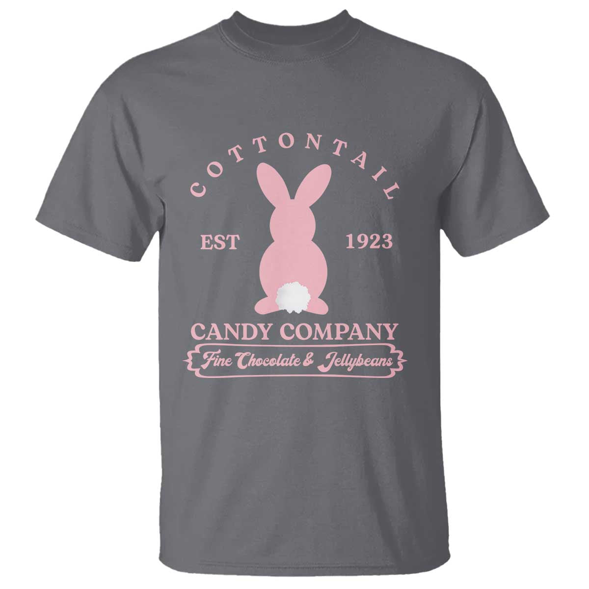 Cottontail Candy Company Vintage Easter Bunny T Shirt Retro Chocolate and Jellybeans Spring Lovers TS02 Charcoal Print Your Wear