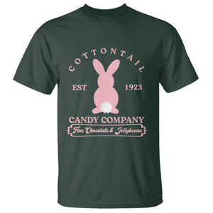 Cottontail Candy Company Vintage Easter Bunny T Shirt Retro Chocolate and Jellybeans Spring Lovers TS02 Dark Forest Green Print Your Wear