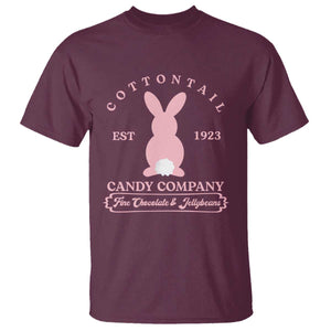 Cottontail Candy Company Vintage Easter Bunny T Shirt Retro Chocolate and Jellybeans Spring Lovers TS02 Maroon Print Your Wear