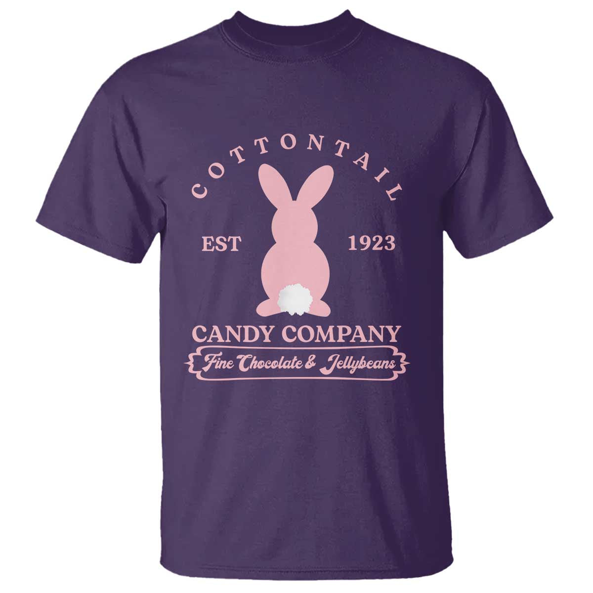 Cottontail Candy Company Vintage Easter Bunny T Shirt Retro Chocolate and Jellybeans Spring Lovers TS02 Purple Print Your Wear