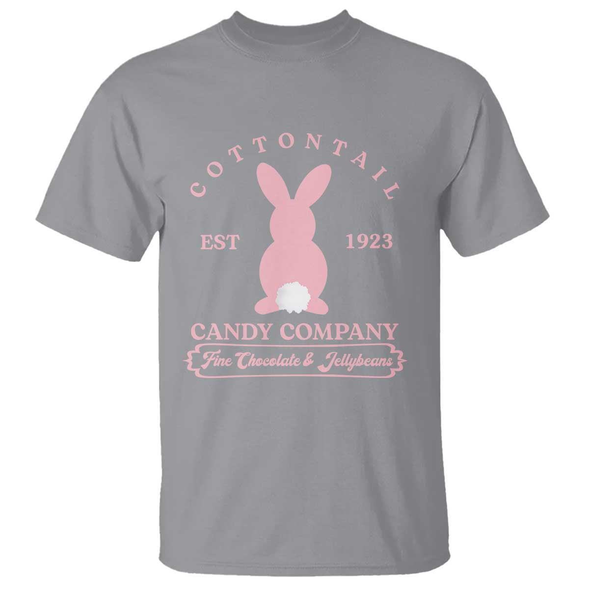 Cottontail Candy Company Vintage Easter Bunny T Shirt Retro Chocolate and Jellybeans Spring Lovers TS02 Sport Gray Print Your Wear