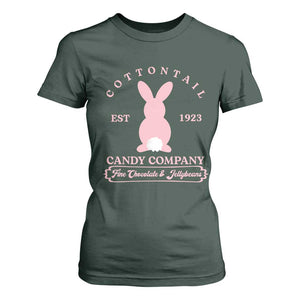 Cottontail Candy Company Vintage Easter Bunny T Shirt For Women Retro Chocolate and Jellybeans Spring Lovers TS02 Dark Forest Green Print Your Wear