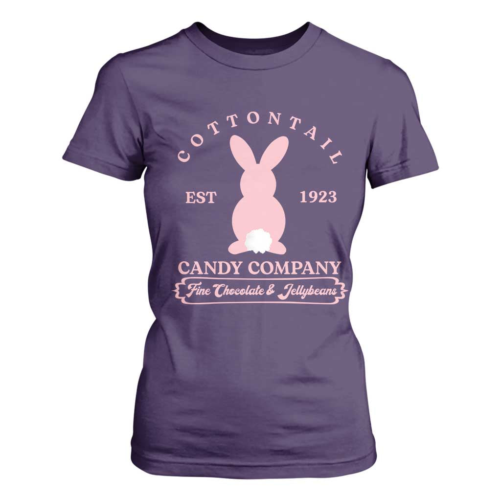 Cottontail Candy Company Vintage Easter Bunny T Shirt For Women Retro Chocolate and Jellybeans Spring Lovers TS02 Purple Print Your Wear