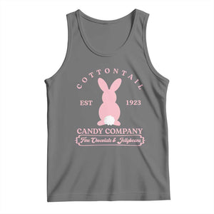 Cottontail Candy Company Vintage Easter Bunny Tank Top Retro Chocolate and Jellybeans Spring Lovers TS02 Black Heather Print Your Wear