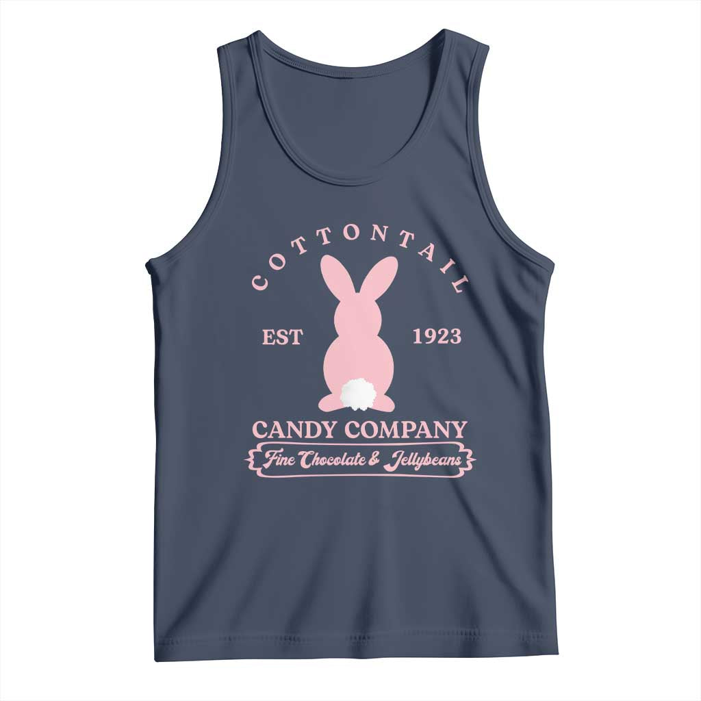 Cottontail Candy Company Vintage Easter Bunny Tank Top Retro Chocolate and Jellybeans Spring Lovers TS02 Navy Print Your Wear