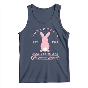 Cottontail Candy Company Vintage Easter Bunny Tank Top Retro Chocolate and Jellybeans Spring Lovers TS02 Navy Print Your Wear