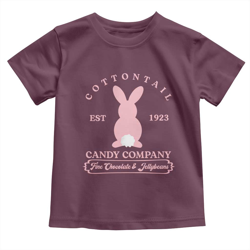 Cottontail Candy Company Vintage Easter Bunny Toddler T Shirt Retro Chocolate and Jellybeans Spring Lovers TS02 Maroon Print Your Wear