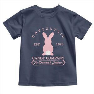 Cottontail Candy Company Vintage Easter Bunny Toddler T Shirt Retro Chocolate and Jellybeans Spring Lovers TS02 Navy Print Your Wear