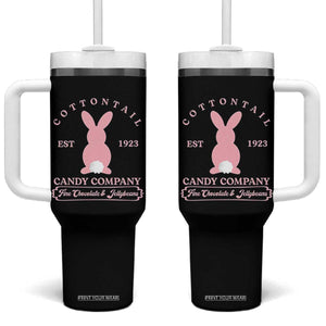 Cottontail Candy Company Vintage Easter Bunny Tumbler With Handle Retro Chocolate and Jellybeans Spring Lovers TS02 One Size: 40 oz Black Print Your Wear