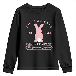 Cottontail Candy Company Vintage Easter Bunny Youth Sweatshirt Retro Chocolate and Jellybeans Spring Lovers TS02 Black Print Your Wear