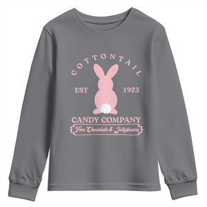 Cottontail Candy Company Vintage Easter Bunny Youth Sweatshirt Retro Chocolate and Jellybeans Spring Lovers TS02 Charcoal Print Your Wear