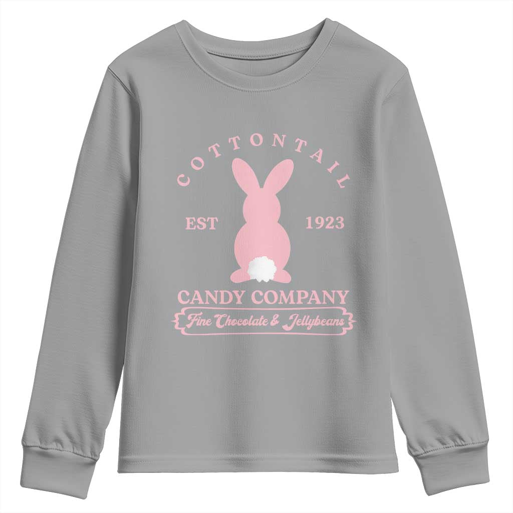 Cottontail Candy Company Vintage Easter Bunny Youth Sweatshirt Retro Chocolate and Jellybeans Spring Lovers TS02 Sport Gray Print Your Wear