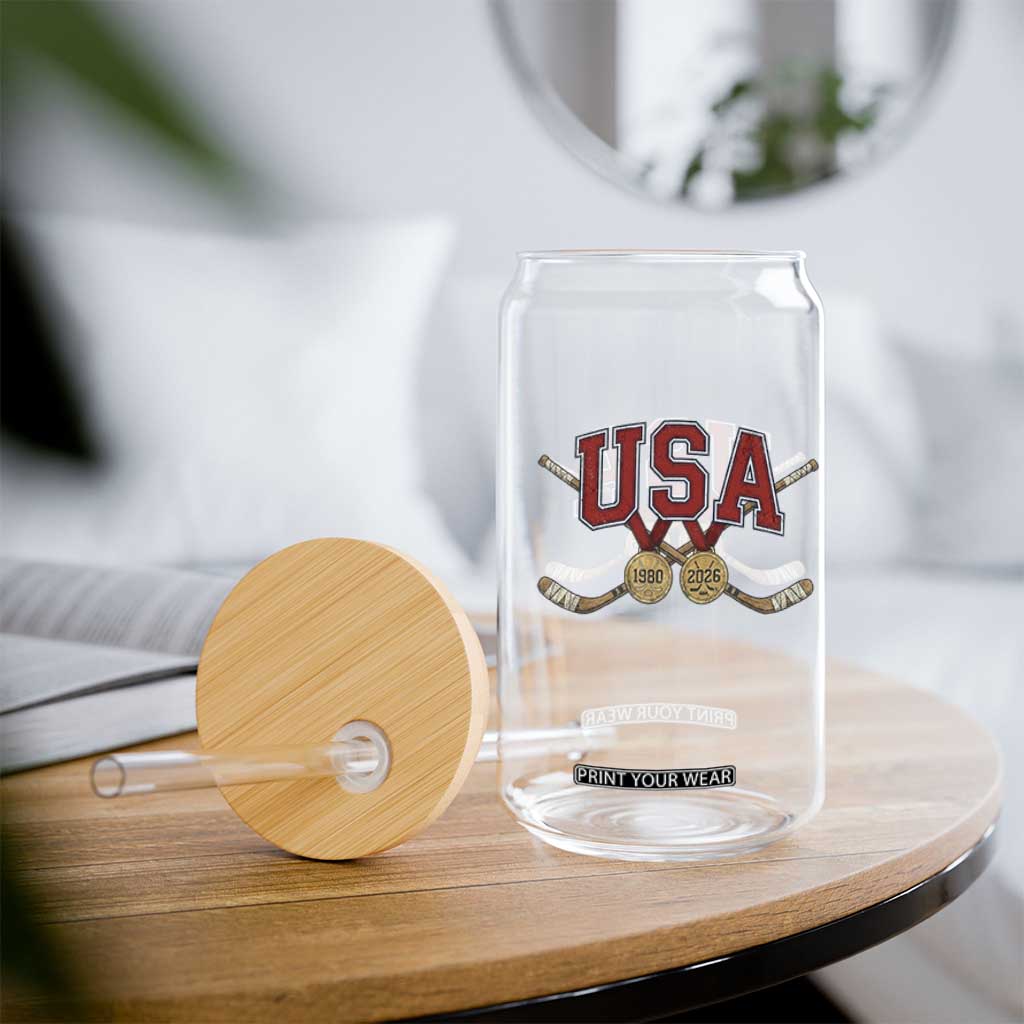 USA Ice Hockey Pride 1980 to 2026 Legacy Glass Can Patriotic American Champions TS02 Print Your Wear