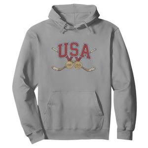 USA Ice Hockey Pride 1980 to 2026 Legacy Hoodie Patriotic American Champions TS02 Sport Gray Print Your Wear