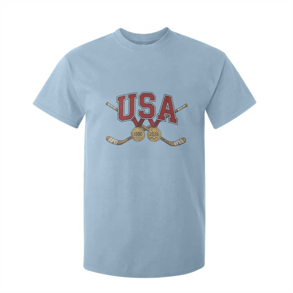USA Ice Hockey Pride 1980 to 2026 Legacy T Shirt For Kid Patriotic American Champions TS02 Light Blue Print Your Wear