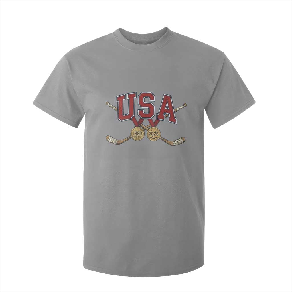 USA Ice Hockey Pride 1980 to 2026 Legacy T Shirt For Kid Patriotic American Champions TS02 Sport Gray Print Your Wear
