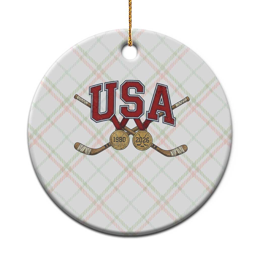 USA Ice Hockey Pride 1980 to 2026 Legacy Ceramic Ornament Patriotic American Champions TS02 1pc Christmas Plaid Print Your Wear