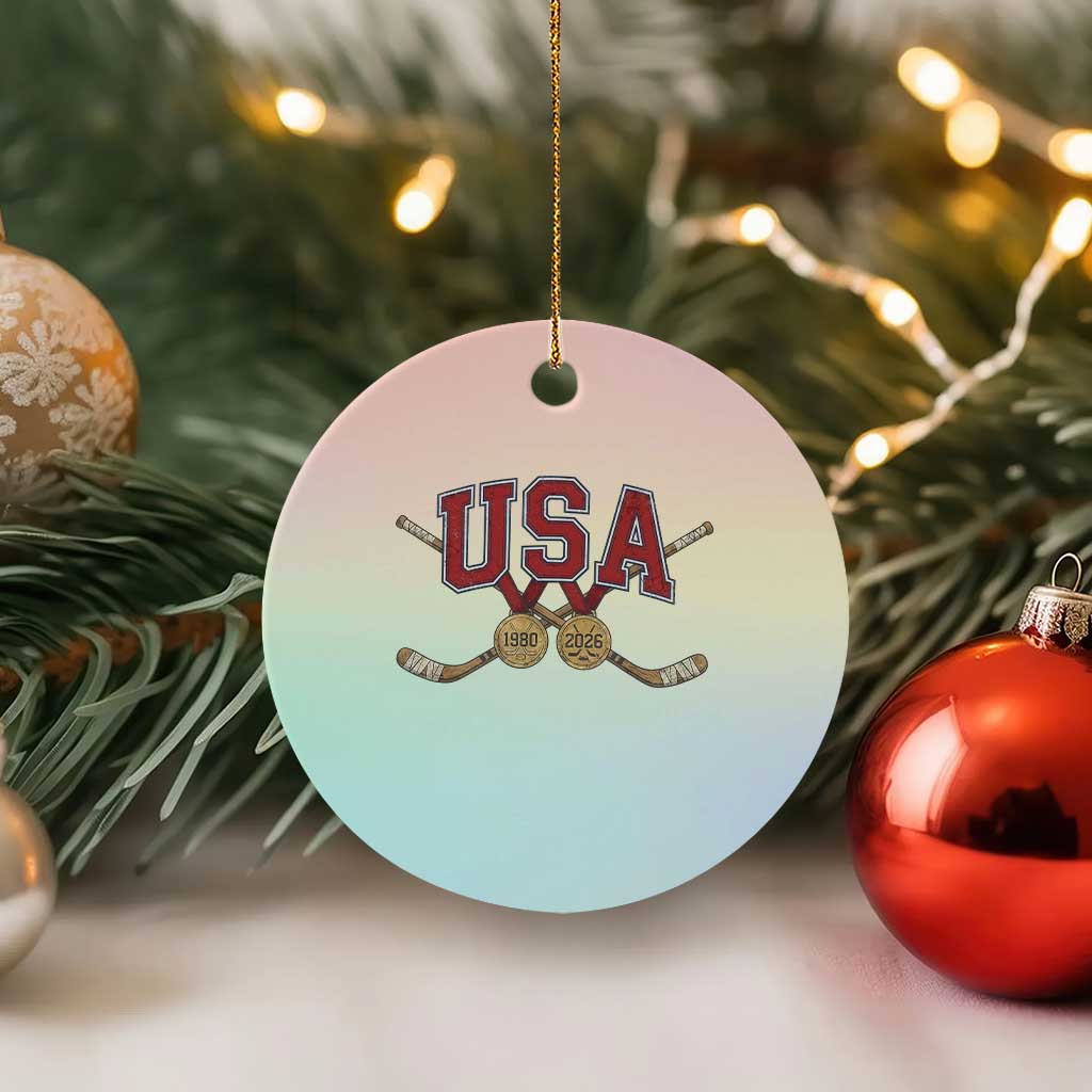 USA Ice Hockey Pride 1980 to 2026 Legacy Ceramic Ornament Patriotic American Champions TS02 1pc Pastel Print Your Wear