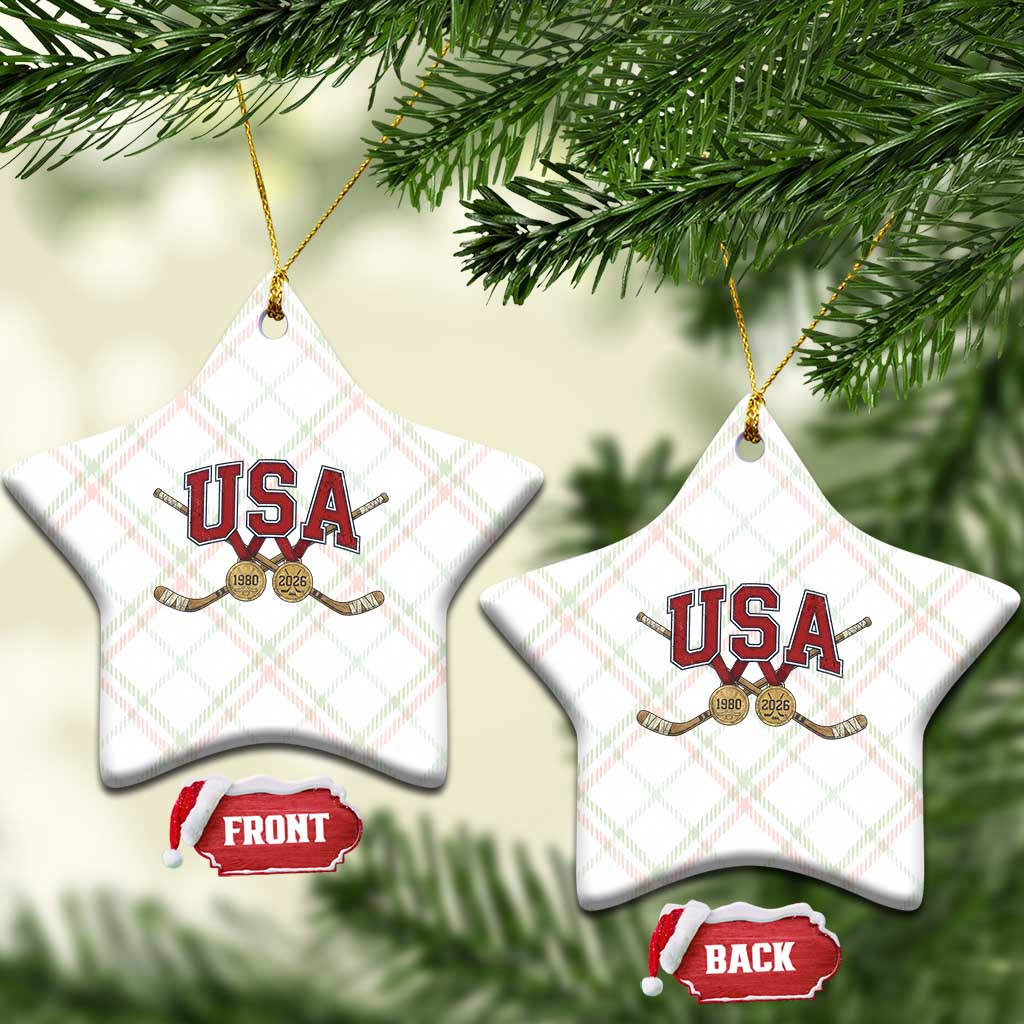 USA Ice Hockey Pride 1980 to 2026 Legacy Ceramic Ornament Patriotic American Champions TS02 Print Your Wear