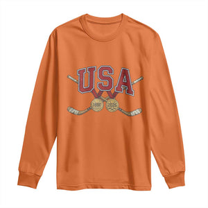 USA Ice Hockey Pride 1980 to 2026 Legacy Long Sleeve Shirt Patriotic American Champions TS02 Orange Print Your Wear