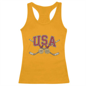 USA Ice Hockey Pride 1980 to 2026 Legacy Racerback Tank Top Patriotic American Champions TS02 Gold Print Your Wear
