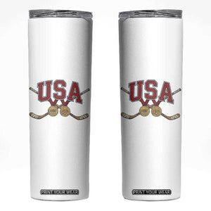 USA Ice Hockey Pride 1980 to 2026 Legacy Skinny Tumbler Patriotic American Champions TS02 White Print Your Wear