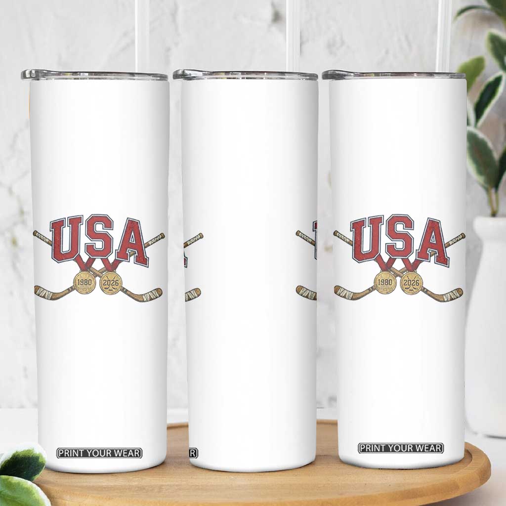 USA Ice Hockey Pride 1980 to 2026 Legacy Skinny Tumbler Patriotic American Champions TS02 Print Your Wear