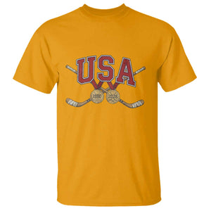 USA Ice Hockey Pride 1980 to 2026 Legacy T Shirt Patriotic American Champions TS02 Gold Print Your Wear