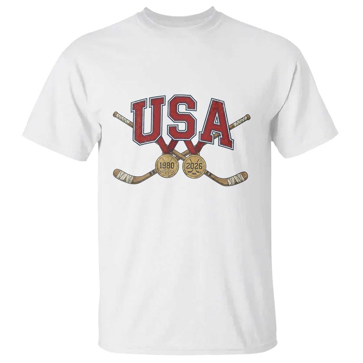 USA Ice Hockey Pride 1980 to 2026 Legacy T Shirt Patriotic American Champions TS02 White Print Your Wear