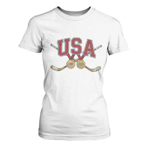USA Ice Hockey Pride 1980 to 2026 Legacy T Shirt For Women Patriotic American Champions TS02 White Print Your Wear