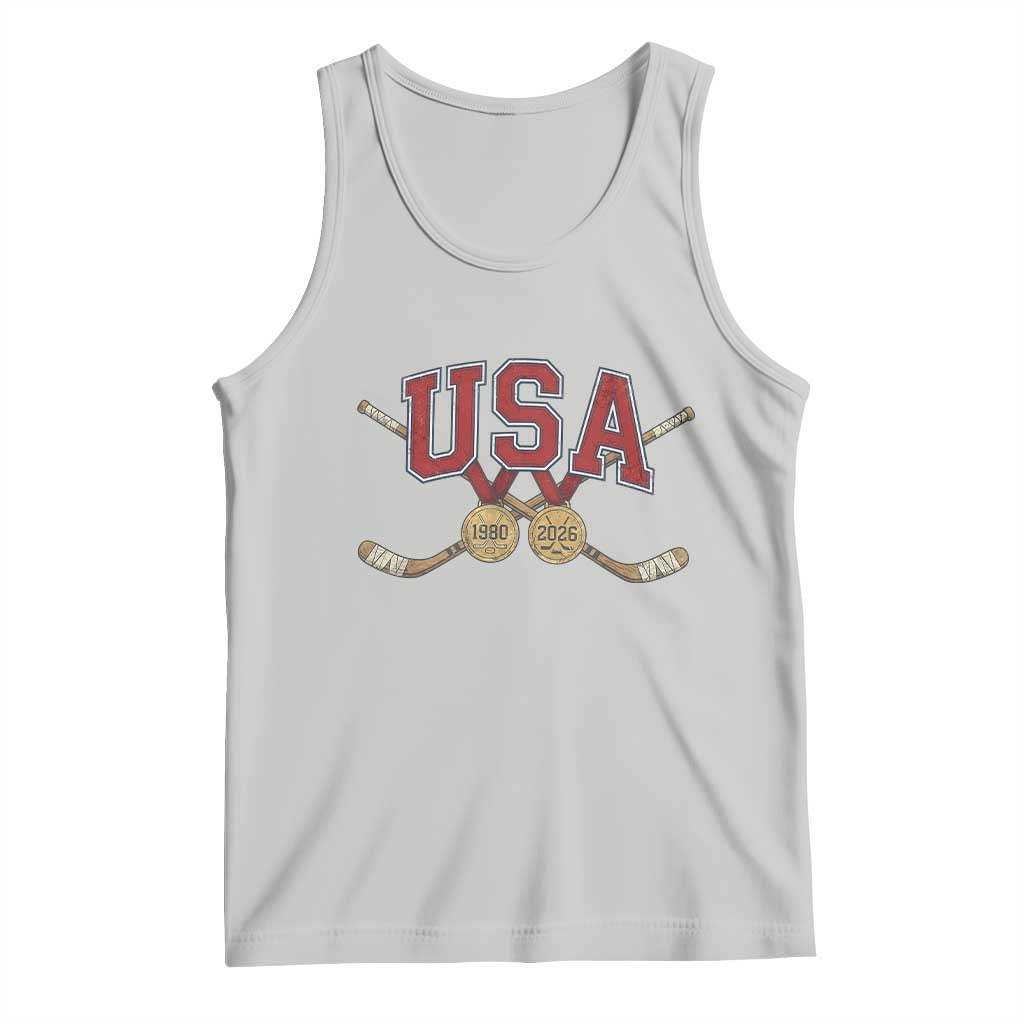 USA Ice Hockey Pride 1980 to 2026 Legacy Tank Top Patriotic American Champions TS02 Ash Print Your Wear