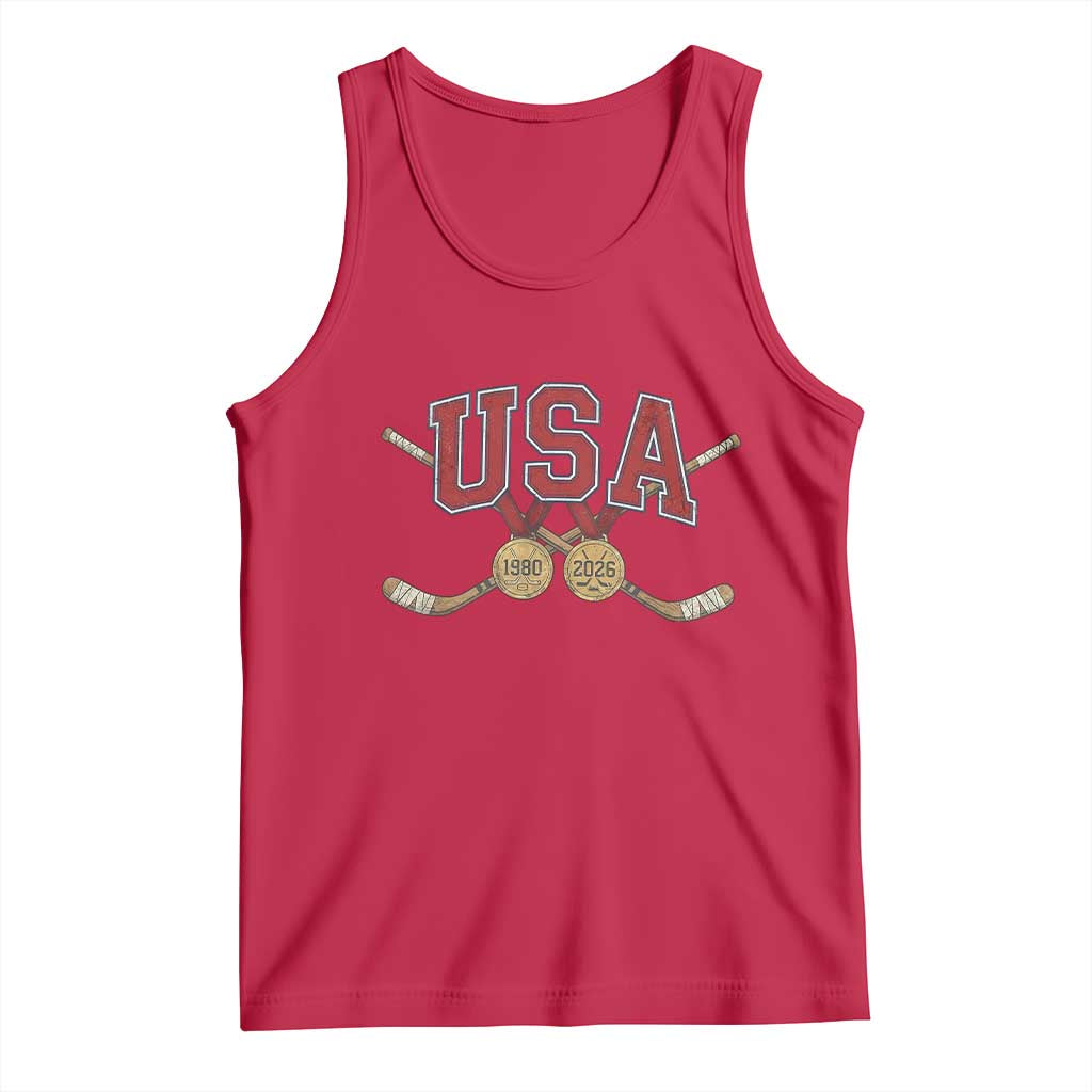 USA Ice Hockey Pride 1980 to 2026 Legacy Tank Top Patriotic American Champions TS02 Red Print Your Wear