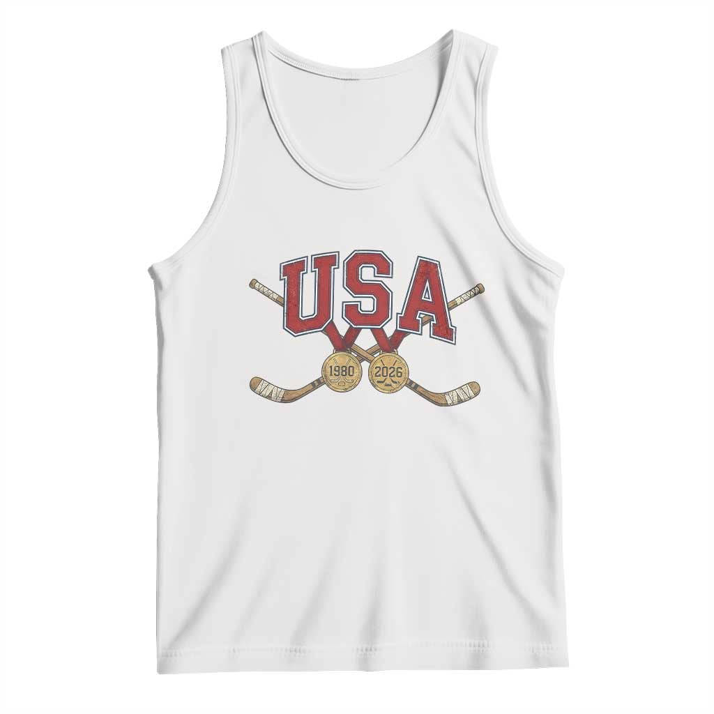 USA Ice Hockey Pride 1980 to 2026 Legacy Tank Top Patriotic American Champions TS02 White Print Your Wear