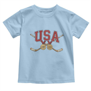 USA Ice Hockey Pride 1980 to 2026 Legacy Toddler T Shirt Patriotic American Champions TS02 Light Blue Print Your Wear