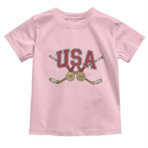 USA Ice Hockey Pride 1980 to 2026 Legacy Toddler T Shirt Patriotic American Champions TS02 Light Pink Print Your Wear