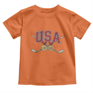 USA Ice Hockey Pride 1980 to 2026 Legacy Toddler T Shirt Patriotic American Champions TS02 Orange Print Your Wear