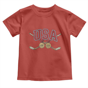 USA Ice Hockey Pride 1980 to 2026 Legacy Toddler T Shirt Patriotic American Champions TS02 Red Print Your Wear
