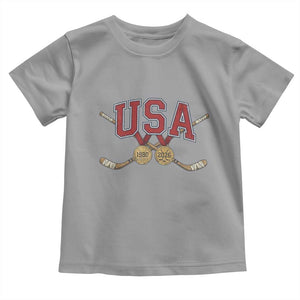 USA Ice Hockey Pride 1980 to 2026 Legacy Toddler T Shirt Patriotic American Champions TS02 Sport Gray Print Your Wear