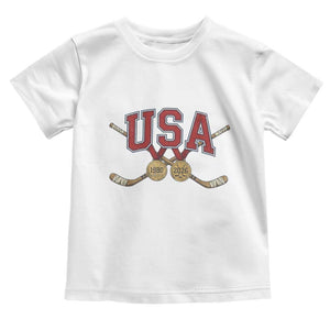 USA Ice Hockey Pride 1980 to 2026 Legacy Toddler T Shirt Patriotic American Champions TS02 White Print Your Wear