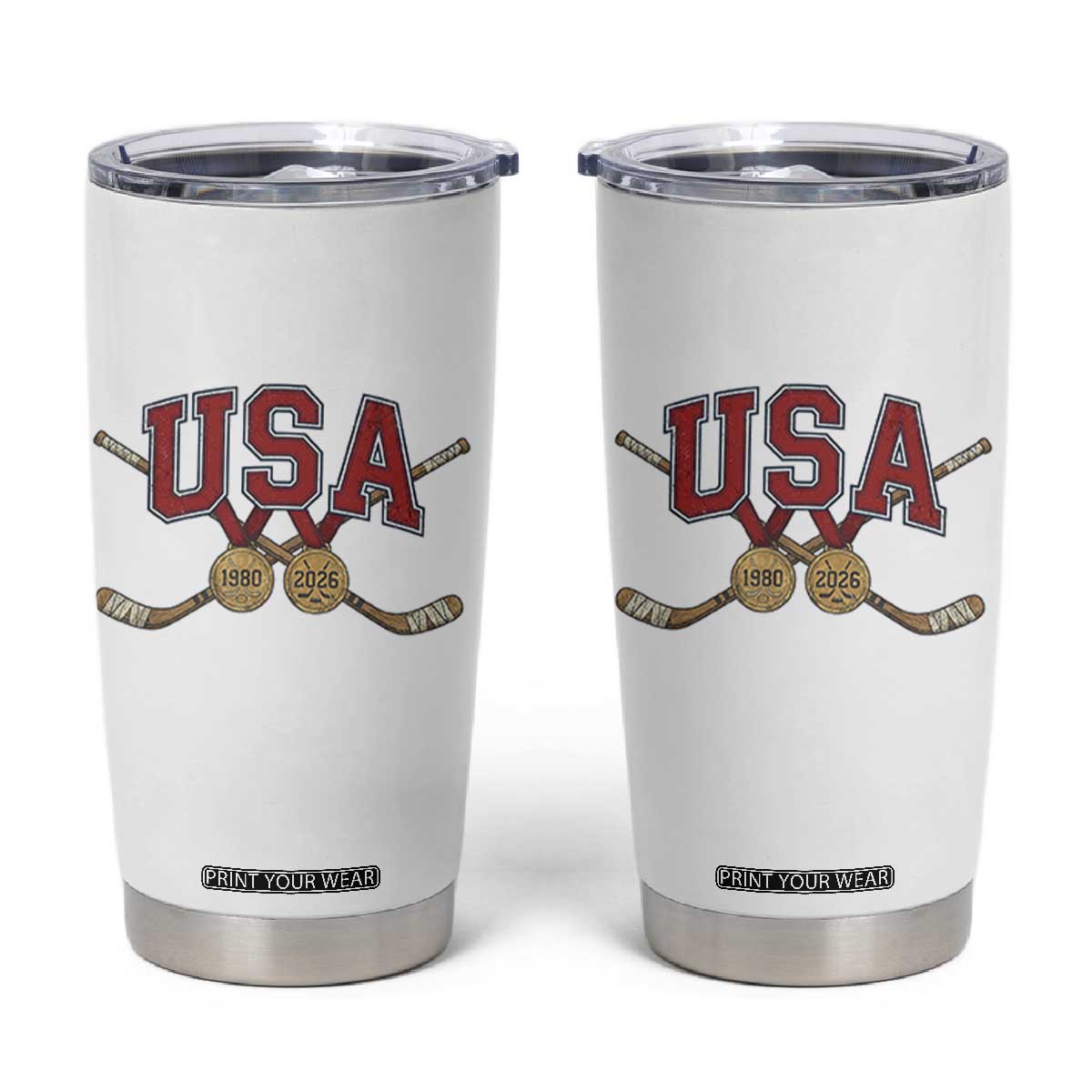 USA Ice Hockey Pride 1980 to 2026 Legacy Tumbler Cup Patriotic American Champions TS02 White Print Your Wear