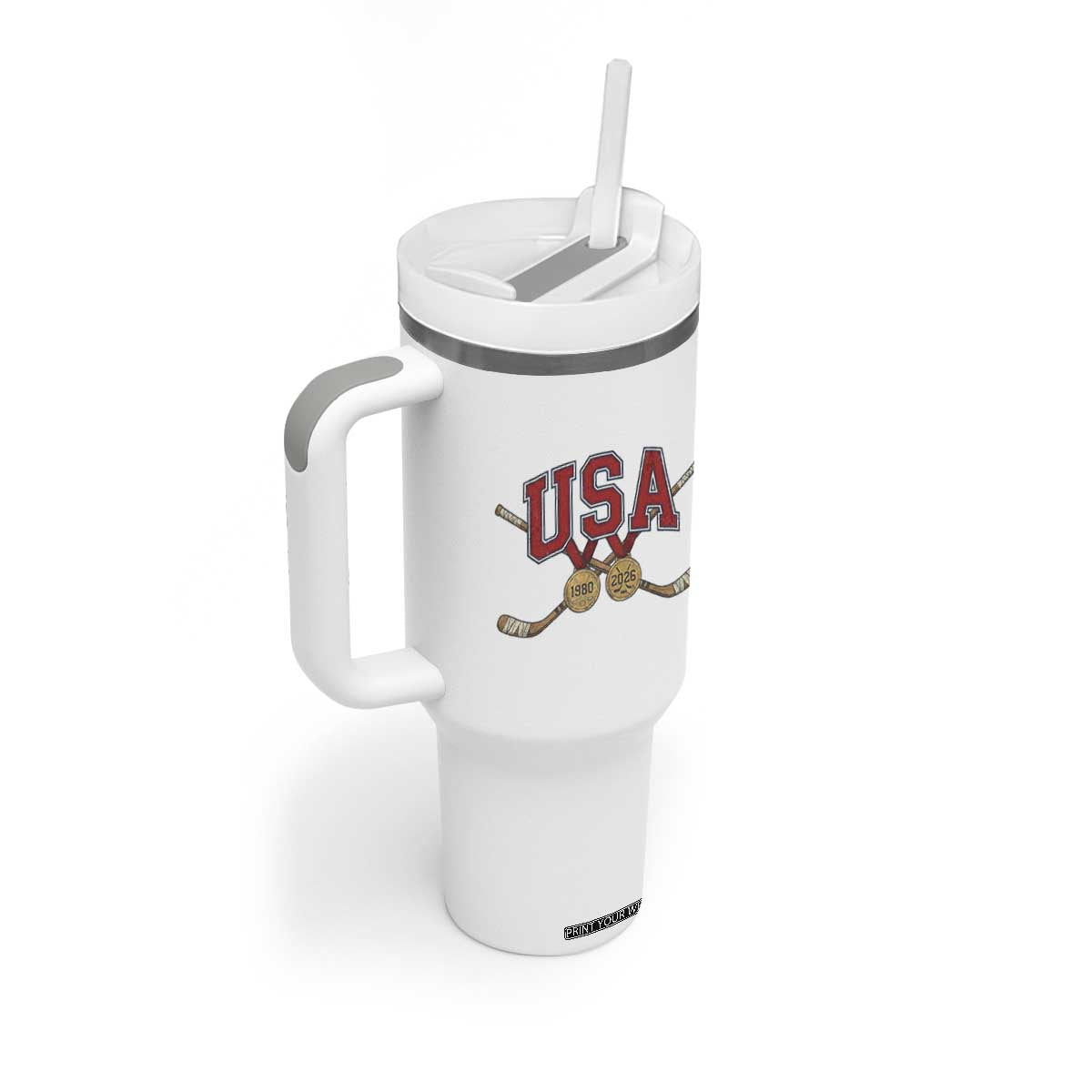 USA Ice Hockey Pride 1980 to 2026 Legacy Tumbler With Handle Patriotic American Champions TS02 Print Your Wear