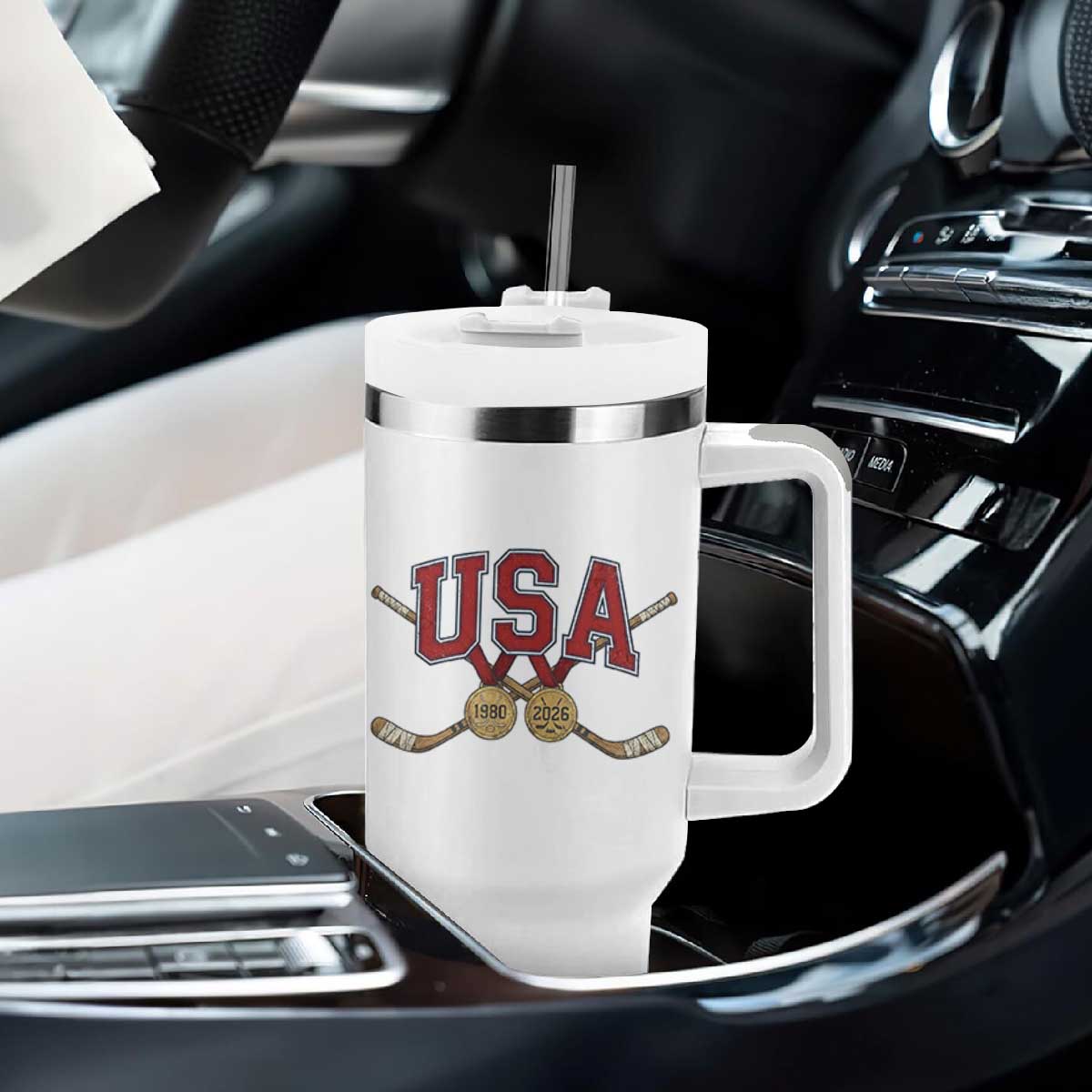 USA Ice Hockey Pride 1980 to 2026 Legacy Tumbler With Handle Patriotic American Champions TS02 Print Your Wear